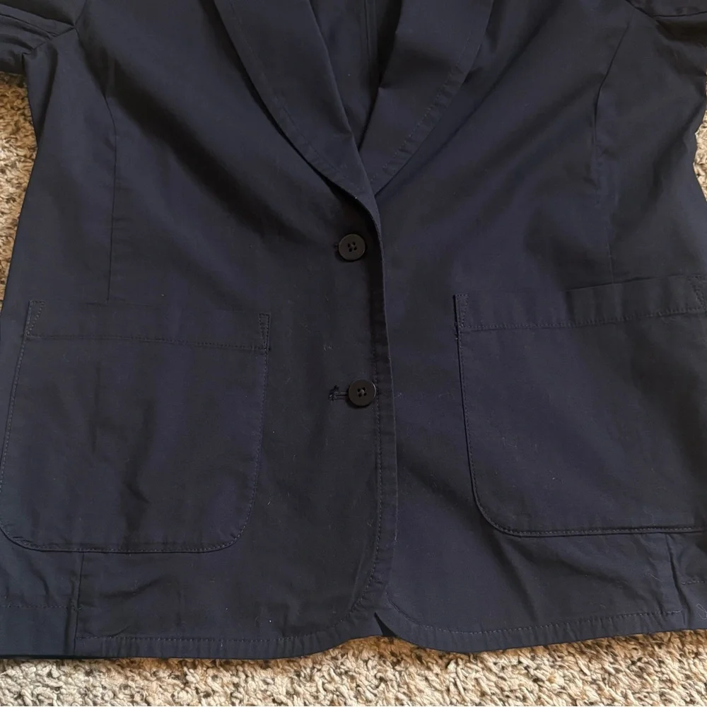 Eileen Fisher Organic Cotten Double Pocket Button Front Blazer Jacket Womens XS - Picture 7 of 10